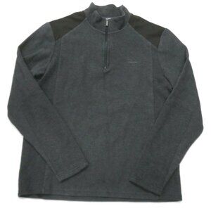 Calvin Klein 1/4 Zip Sweater Mens Medium Pullover Blue/Gray Cotton Blend
